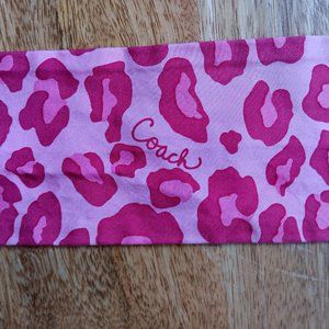 COACH Pink Silk Skinny Scarf